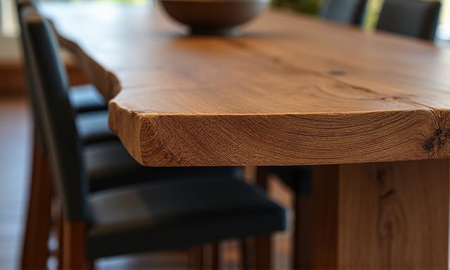 Unieke eettafel van massief hout